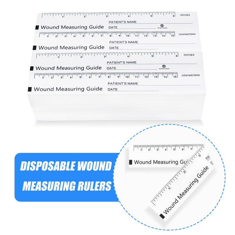 600 Pcs Wound Measuring Tape 6 Inch Wound Ruler Double Sided Disposable Paper Tape Measure Paper Guide Ruler Measurement Tools for Nurses 600