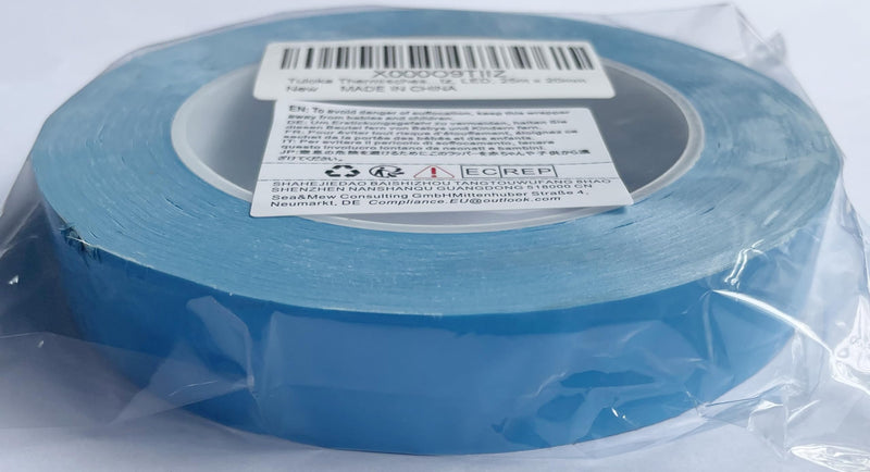 Tuloka Thermal Adhesive Tape Conductive Double Sided Cooling Tape for Integrated Circuit Heatsink Chipset LED 25m x 20mm