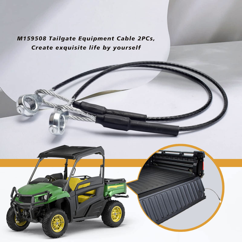 M159508 Tailgate Equipment Cable 2PCs, Tailgate Cables Compatible with John Deere Gator Utility Vehicle M TE TH TX XUV HPX615E XUV865R XUV855M XUV835E HPX615E