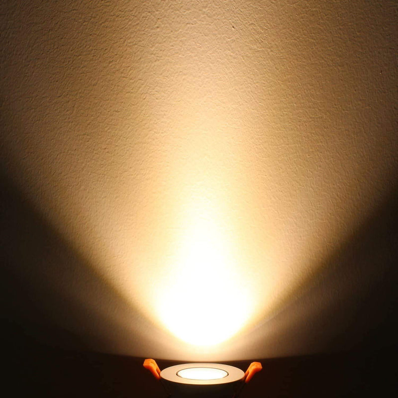 LightingWill 2inch LED Dimmable Downlight, 3W COB Recessed Ceiling Light, Warm White 3000K-3500K, CRI80, 25W Halogen Bulbs Equivalent, Gold (4Pack) Gold Trim - 4Pack