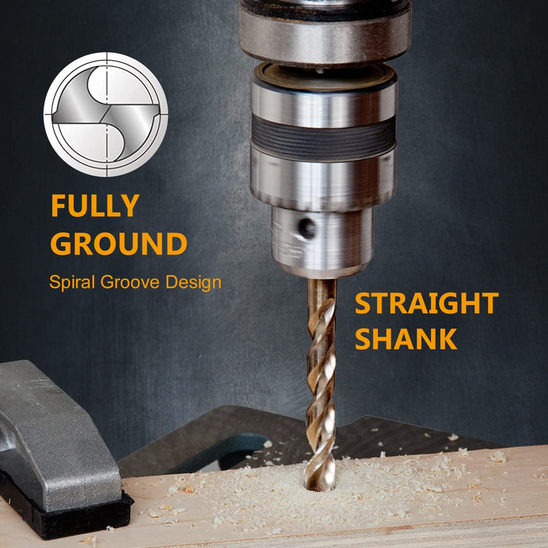 POWERTEC 1/2 Inch Cobalt Drill Bits, 4 Pack M35 HSS Cobalt Jobber Length Twist Drill Bits w/ 135° Tip, Drill Bits for Drilling Wood, Metal, Stainless Steel, Nickel Alloy, Cast Iron & Plastic (QDB2012) 1/2", 2PK (Pack of 2)