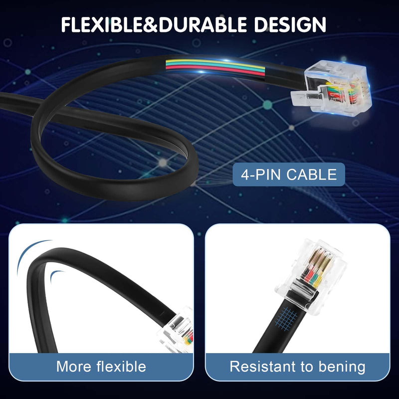 Universal Bass Knob Control with 5M/16FT Cable Extension Cable，4-Pin Bass Volume Knob for Car Amplifier.