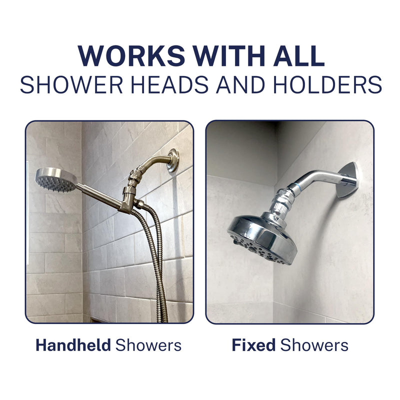 HammerHead Showers® Solid Metal Shower Head Swivel Ball Adapter, Brushed Nickel | Adjustable Pivot Ball To Adjust Showerhead Angle | Universal Connector Joint Fits Fixed, Hand Held & Rain Shower Heads