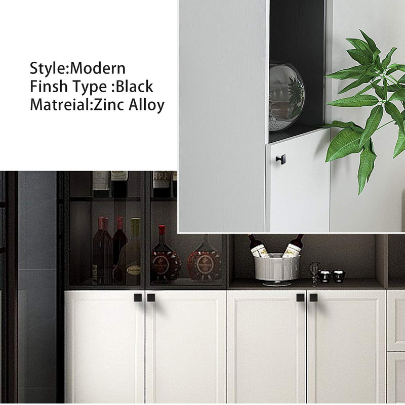 homdiy 15 Pack Black Cabinet Knobs Drawer Knobs - Solid Square Dresser Knobs MO6785BK Kitchen Cabinet Hardware Black Kitchen Hardware for Dresser Drawers