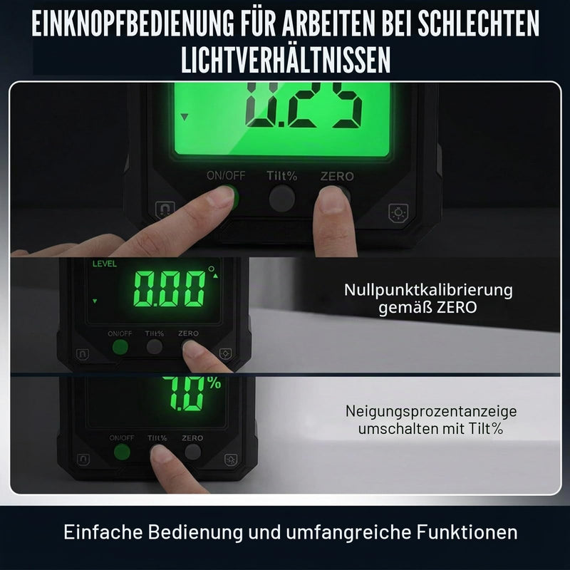 Digital Protractor, LCD Protractor, Inclinometer, Inclinometer, Protractor with Magnetic Base, Level Box Angle Measuring Device, Digital Spirit Level with LCD Display