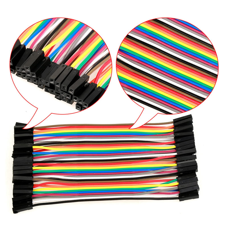 Dupont Wires, 5PCS Wire Colorful 10Cm Jumper Wire Cable F2F Jumper Femmina 5Cm Breadboard Jumper Wires 40 Pin Wire Female to Female Ribbon Cable