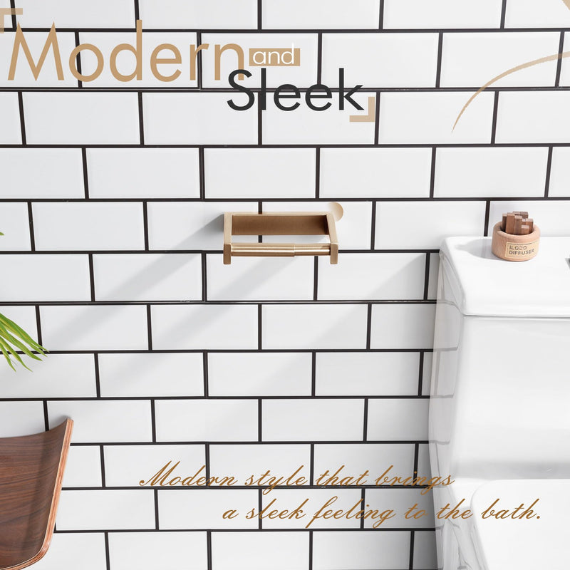 KOKOSIRI Toilet Paper Holder Spring Loaded Bathroom Toilet Roll Holder Wall Mount Champagne Bronze Stainless Steel B2011CPG Without Shelf