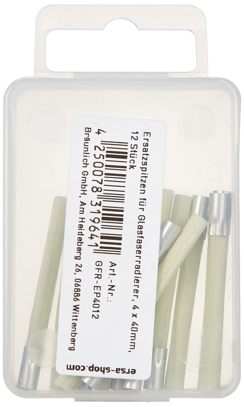 Greiner-Adam replacement tips for fiberglass erasers 4 x 40 mm 12 pieces, GFR-EP4012