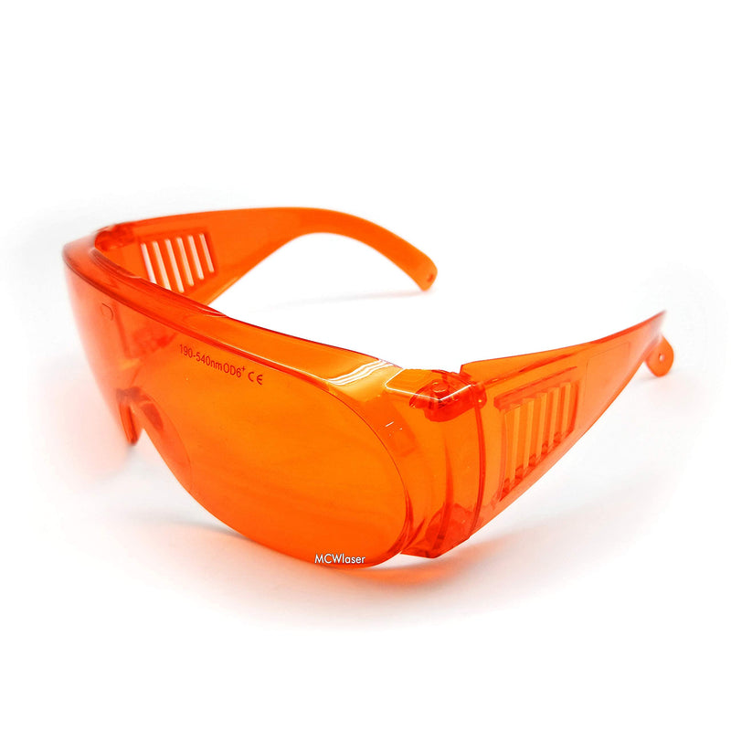 MCWlaser Laser Safety Glasses 190-540nm Protective Goggles CE for UV Lamp Ultraviolet/Blue/Green Laser Absorption Type EP-3 Style 6