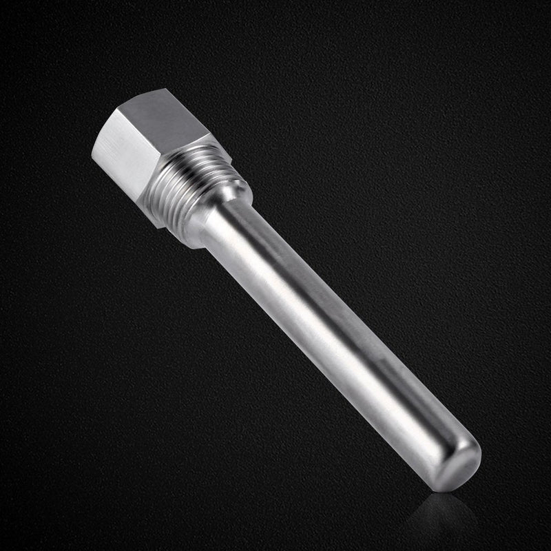 Thermowell thermometer protective sleeve made of stainless steel, 1/2 inch NPT thread for temperature sensors