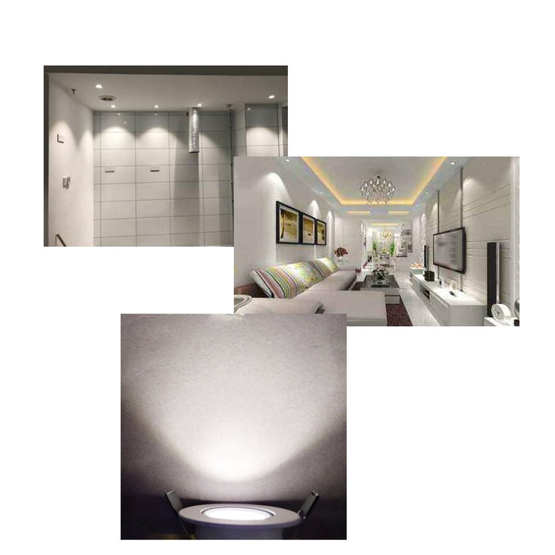 Recessed Downlight 110V Dimmable 3WCOB CRI80 Spotlight Lamp Daylight 2 Inch Adjustable Angle Lighting Kits 5000K-5500K Ceiling Lights Pack of 4 With LED Driver Daylight White(5000-5500K)