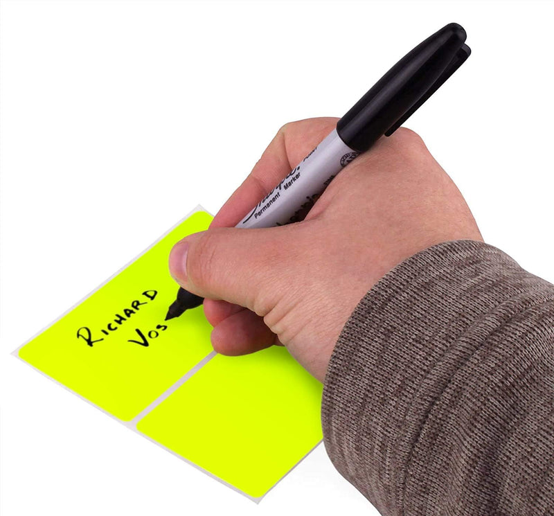 ChromaLabel 2 x 4 inch Permanent Color Code Rectangle Labels, 250 Stickers per Roll, Fluorescent Yellow