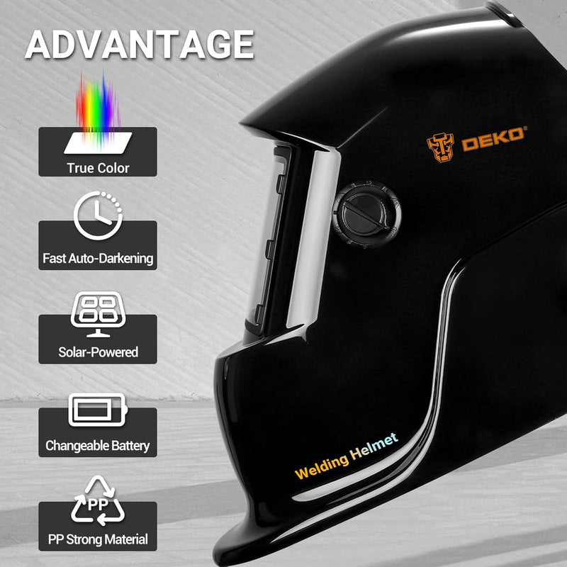 Welding Helmet Auto Darkening: DEKORPO True Color Solar Powered Auto Darkening Welding Welder Mask Hood Helmets