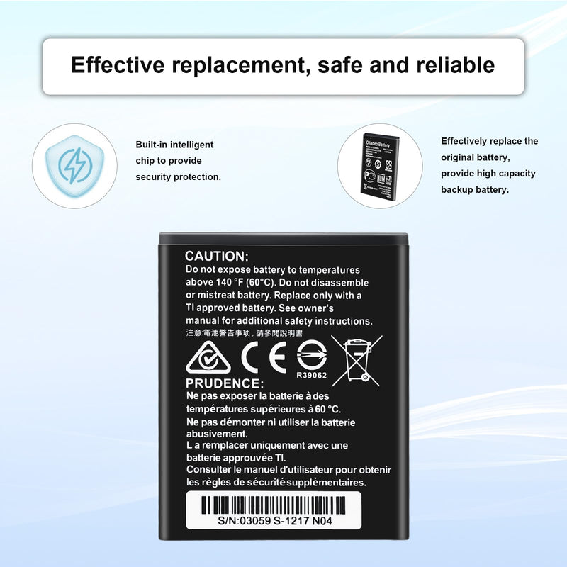 TI 84 Plus CE Battery - Replacement for Texas Instruments TI-84 Plus CE Battery - Part No 3.7L1200SPA, P11P35-11-N01 3.7V 1500mAh
