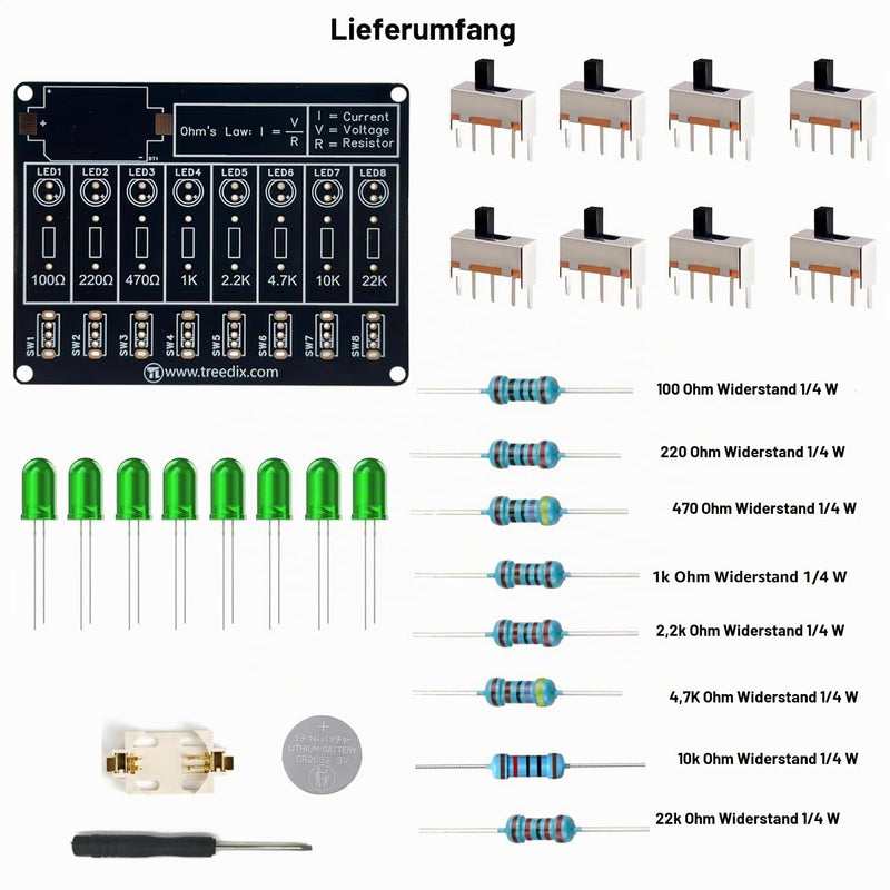 Treedix Soldering Practice Kit DIY Electronics Project Resistance Learning Board | Soldering kit projects to learn the relationship between current and resistance