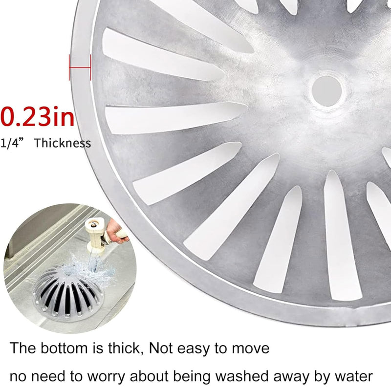 Floor Sink Strainer Heavy Duty Aluminum Dome Sink Drain Strainer Floor Drain Cover for Kitchen, Restaurant, Bar, Buffet or Food Service 12" Floor. 5-1/4" Diameter x 2-1/4"H（3PCS） 3