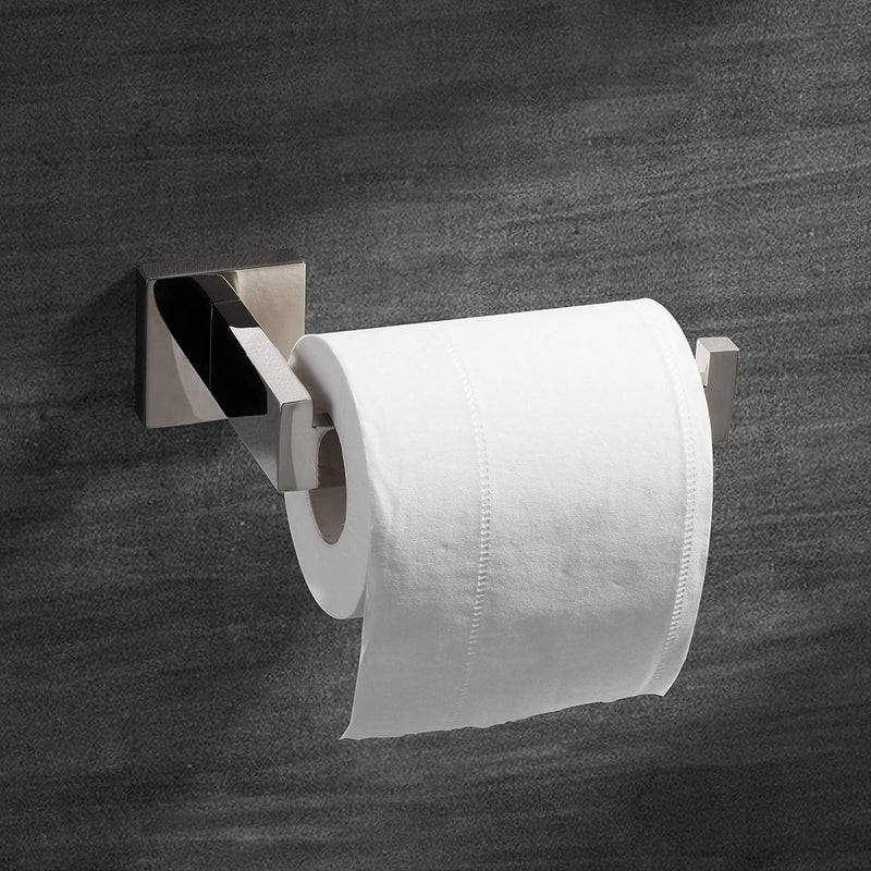 HITSLAM Chrome Toilet Paper Holder Premium 304 Stainless Steel Square Toilet Roll Holder for Bathroom Rustproof Wall-Mounted 2 Pack Chrome-2pack Standard