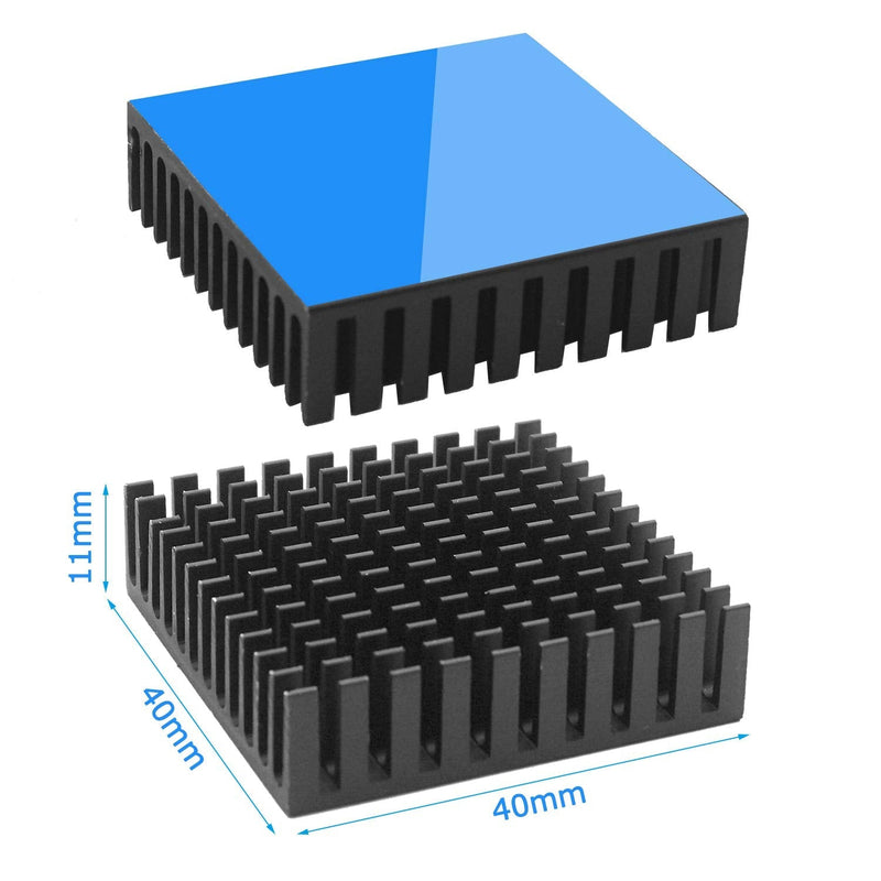 Tuloka Heat Sink with Thermal Conductive 4pcs Heatsink Aluminum Heat Sink Cooler Fin Heat Sink for High Power LED Amplifier Transistor, L40mm x W40mm x H11mm