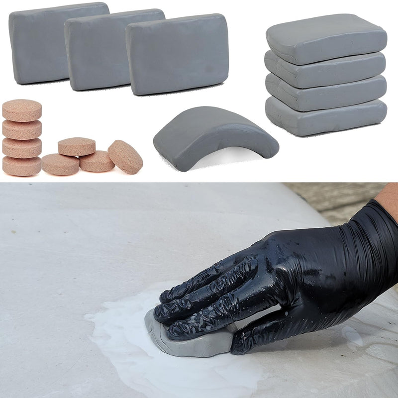 8 Pack Car Clay Bars Auto Detailing 400g and Clay bar Lubricant Tablets 8 Pack (1pcs=16 oz) Clay bar kit for Car Detailing (50g/1 Pack) (Grey) 8 Bar+Lubricant Tablets 8 Pack(Grey)