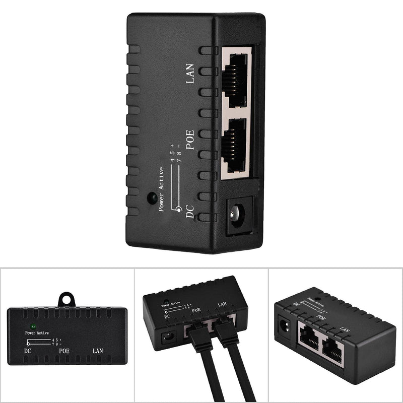 Poe Power Supply 12V 4W Adapter 24V 0 5A LAN Off On 24W Injector Poe Splitter Power Over Ethernet Injector Ethernet Cables Adapter for LAN Network Black (Black)