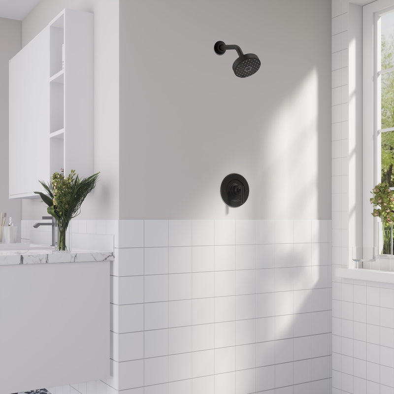 Replacement for Moen Single Lever Shower Handle, Compatible with T2901BL Gibson Posi-Temp Shower/Tub Pressure balanced Valves-Valve Trim Kit Only, Matte Black Shower Trim Kit without Valve