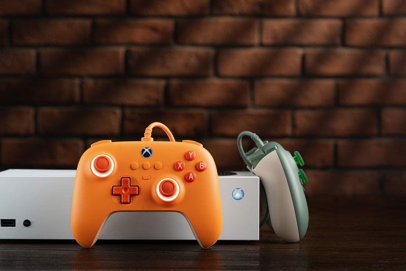 8BitDo Ultimate C Wired Controller for Xbox with Hall Effect Joysticks and Hall Triggers, RGB Lighting Fire Ring, Compatible with Xbox Series X|S, Xbox One, Windows 10/11 - Officially Licensed (Orange) Orange