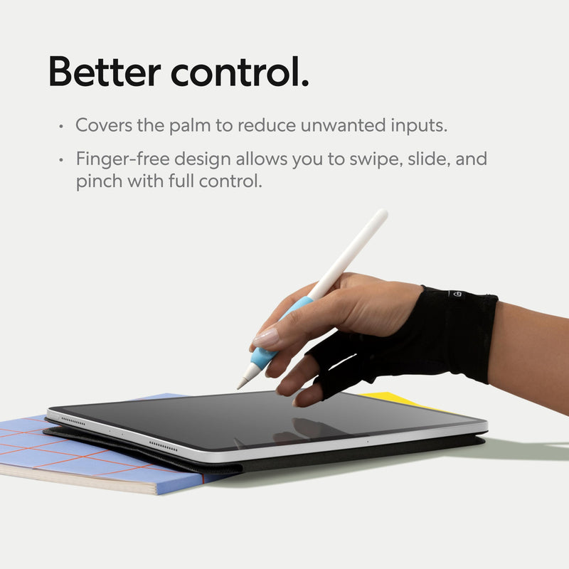 Paperlike's Drawing Glove for iPad - Artist Glove for Drawing on Tablets (Right and Left Hand; 3 Sizes: S, M, L)