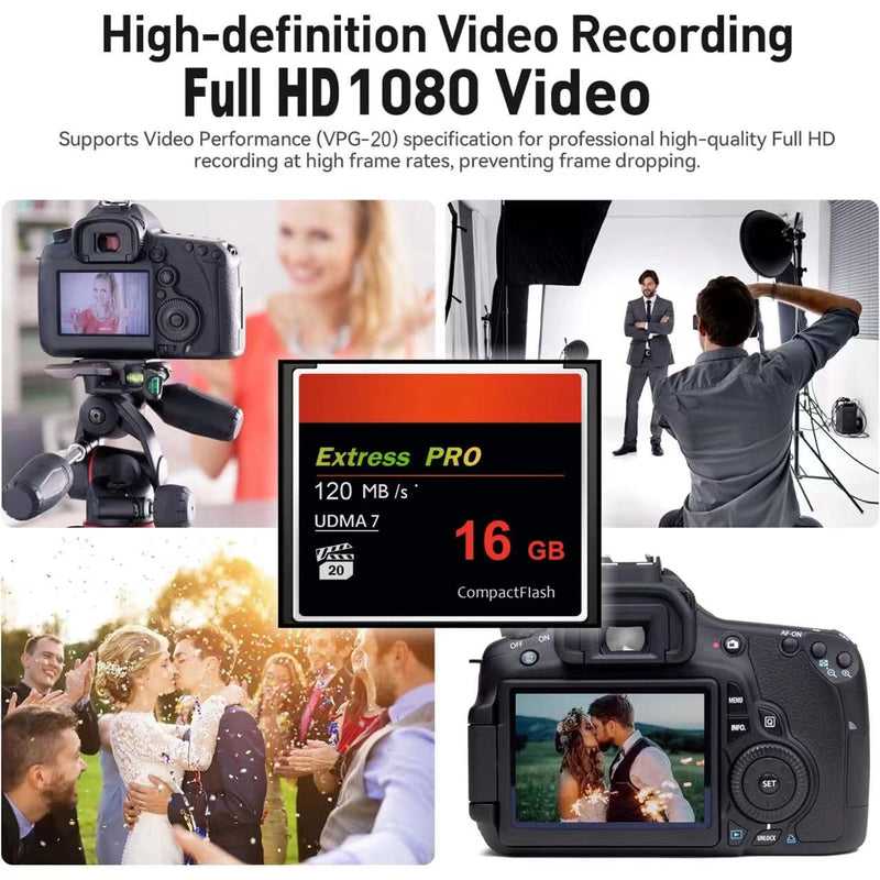 16GB CompactFlash Card,UDMA Speed Up to 120MB/s,Original CF Card Camera Memory Card for Professional Photographer,Videographer,Enthusiast