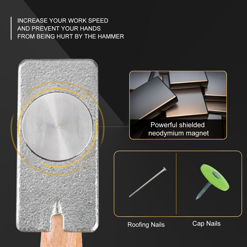 Magnetic Roofing Hammer, Multifunctional Magnet Roofing Hatchet,A Magical Roofing Tool for Quick Installation of Roofing Nails and Felt Hats