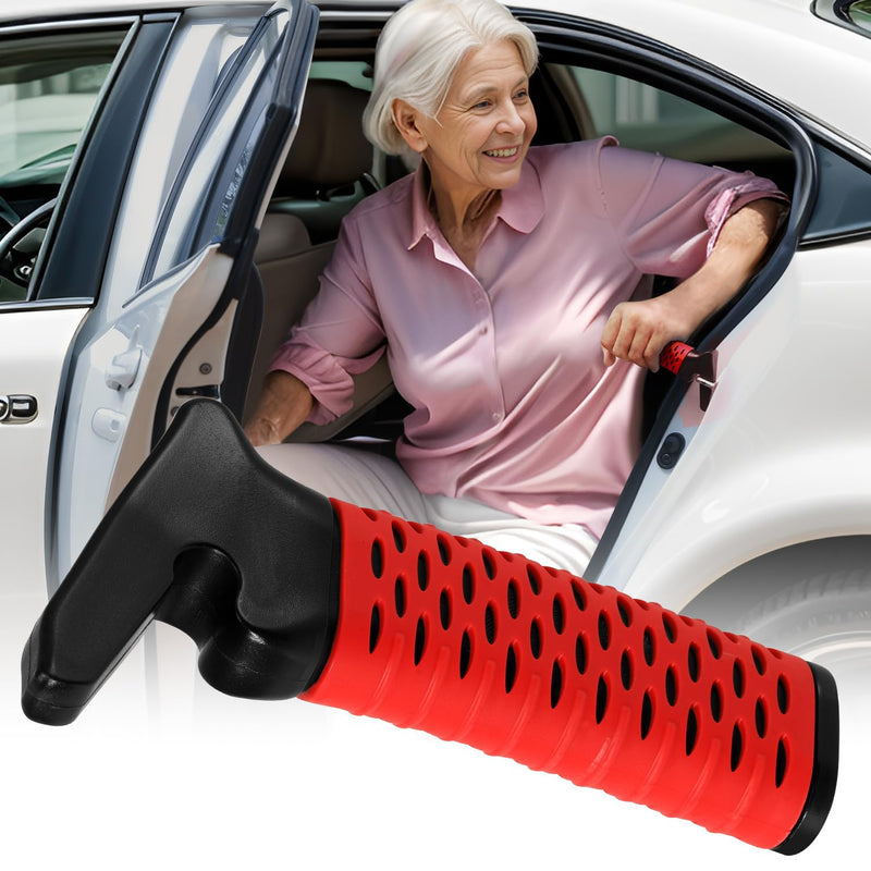 Car Door Handle for Elderly, Car Handle Assist Support Handle, Portable Elderly Assistance Mobility Aids for Getting Out of Car, Auto Grab Cane for Seniors and Handicapped, Red 1 Pack
