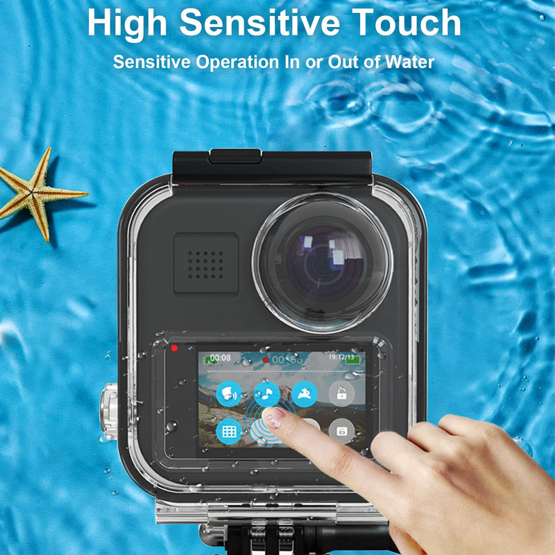 FitStill Waterproof Case for Go Pro Max Action Camera,Underwater Diving Protective Shell Housing 45M/147FT with Touchscreen Bracket Camera Accessories max_case