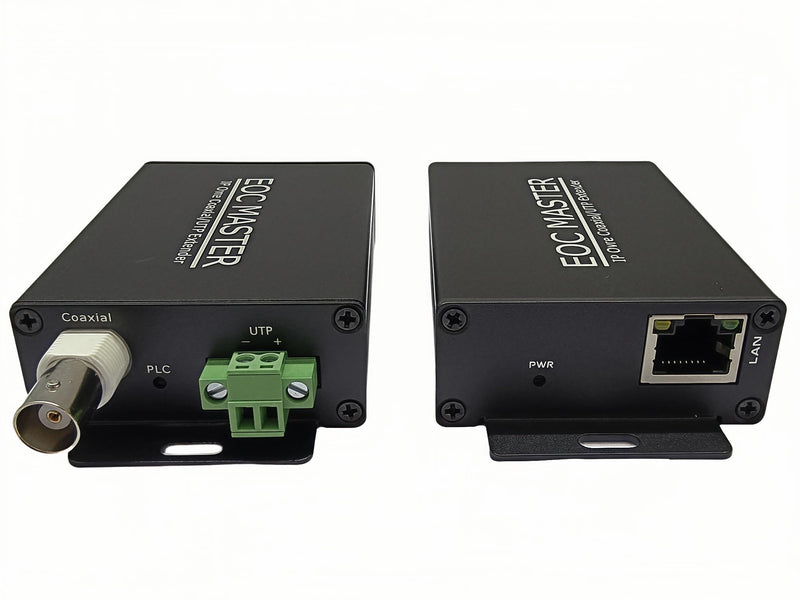 IP Extender Over Coax Kit, BNC UTP to 10/100Base-TX LAN Port Ethernet Extender Set Over Coaxial Cable (EoC) for IP Security CCTV Cameras,Up to 1640FT (POE300)