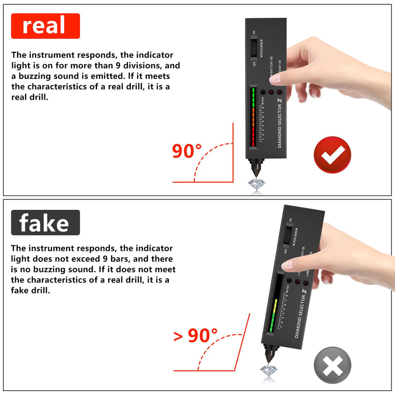 Diamond Test Pen High Accuracy Electronic Jewelry Diamond Tester Professional Diamond Detector with 2x30x Magnification Mini LED Foldable Magnification Set 1