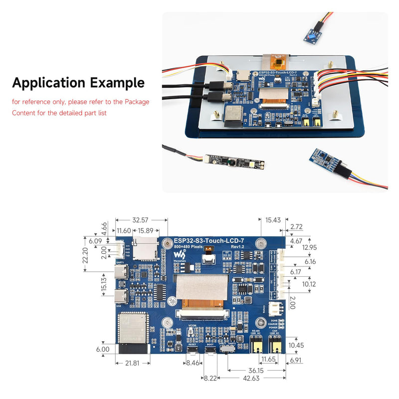 Waveshare ESP32-S3 7 Inch Touchscreen Development Board, ESP32 with Display | 32-Bit LX7 Dual-Core Processor, 800x480, Up To 240MHz Frequency, Supports WiFi & BT, With Onboard Antenna