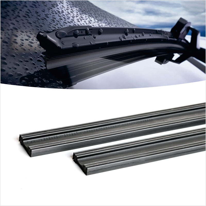 26 inch Frameless Adjustable Size of Universal 4 PCs Refills Replacement Windshield Wiper Refills Replacement for Tesla,Toyota,Hyundai,Honda Front & Rear Windshield Wiper Baldes Rubber Strips 26 inch