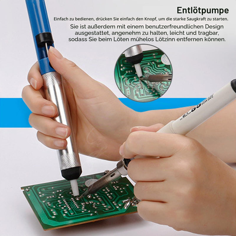 Pack of 3 Antistatic Desoldering Iron, Antistatic Soldering Pump with Teflon Tip, Desoldering Pump for Desoldering & Soldering Extraction, for Soldering Small Components