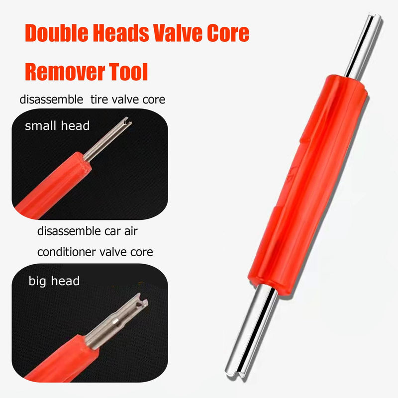 Tire Valve Stem Removal Tool Kit - 4-Way Valve Tool Single and Double Heads Valve Core Remover Tire Repair Stem Tool (6pcs) Tire Valve Stem Removal Tool Kit