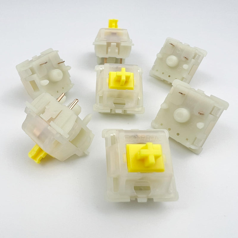 Gateron Milky Yellow Pro V2 Pre-lubed 5-Pin 50gf Linear Switches for All MX Mechanical Keyboard Game Keyboard(Milky Yellow Pro V2,72PCS) 72Pcs