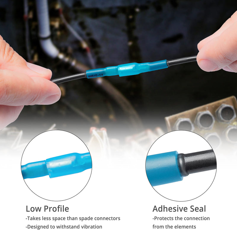 Wirefy Heat Shrink Male & Female Wire Connector - Electrical Bullet Terminal - 22-10 AWG 250pcs