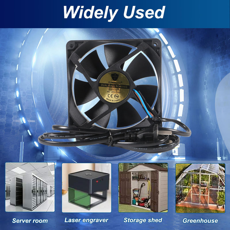 Computer Fan with AC Plug, 120mm x 25mm EC Axial Fan AC 110V 115V 120V 220V 240V, Brushless Cooling Fan with Dual Ball Bearings for Desktop DIY Cooling Ventilation Projects