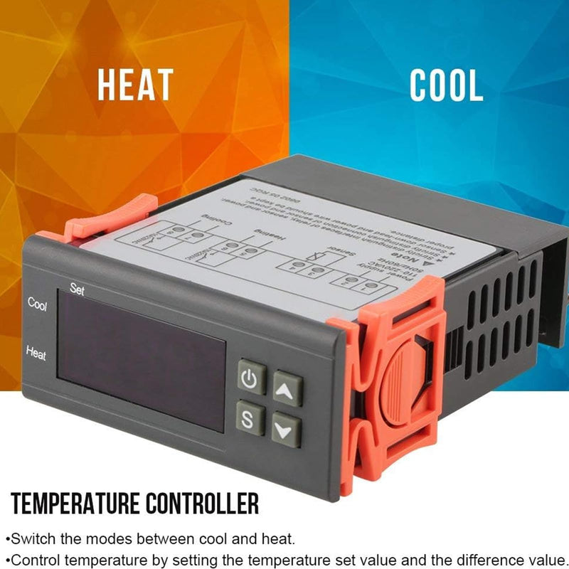 ARCELI AC 110V-220V Fahrenheit/Celsius digital temperature controller thermostat heat/cooling mode with sensor 2