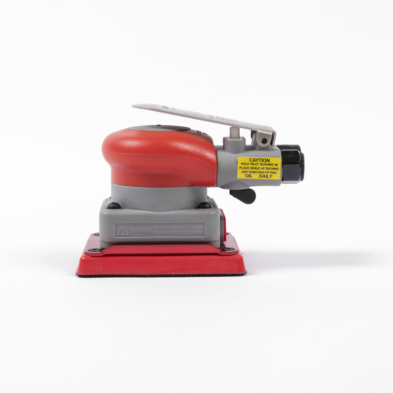Pneumatic random orbital sander 3 x 4-inch light weight palm sander 1/8" (3 mm) diameter orbit 10000 RPM with extra backing pad 12pcs sandpaper 3x4in Non-Vacuum