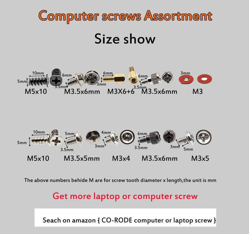 310pcs Motherboard Standoffs Screw, PC Computer Screws Kit Set for Mainboard, Hard Drive HDD, Case, Fan, Power Graphics,CD-ROM