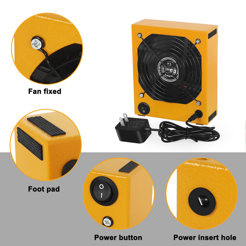 Solder Fume Extractor Smoke Absorber Remover Smoke Prevention Absorber Smoke Fan 12V Soldering Fan DIY Working Fan Fume Extractor for Soldering Station Stained Glass Laser Cutter Repairing DIY Hobby 6.3"*5.3"*1.96"