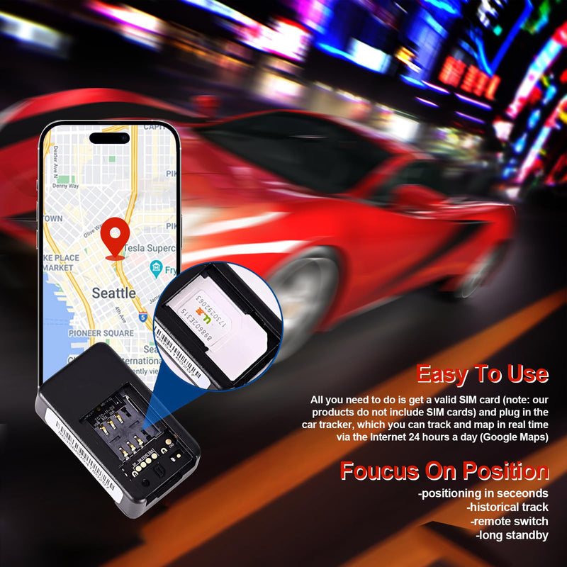 GPS Tracker for Vehicles NoSubscription,Mini GPS Tracker Locator Real Time,Magnetic Anti-Theft Micro Vehicle Tracking Device with Free App ForCars,Kids,Elderly,Pets,Wallet,Luggage