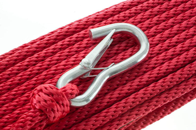 Attwood 11736-7 Solid Braided MFP Anchor Line, Red, Spring Hook, 3/8-Inch Diameter, 50 Feet Long, Kink-Resistant 3/8-Inch x 50-Feet