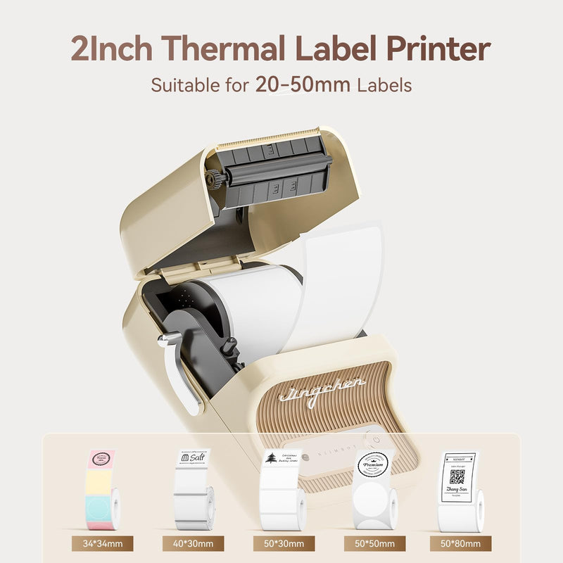 NIIMBOT B21 Label Maker Machine with Tape 2Inch Portable Sticker Printer Thermal Labeler for Jar Price Address Label for Business Home Office Organization, White