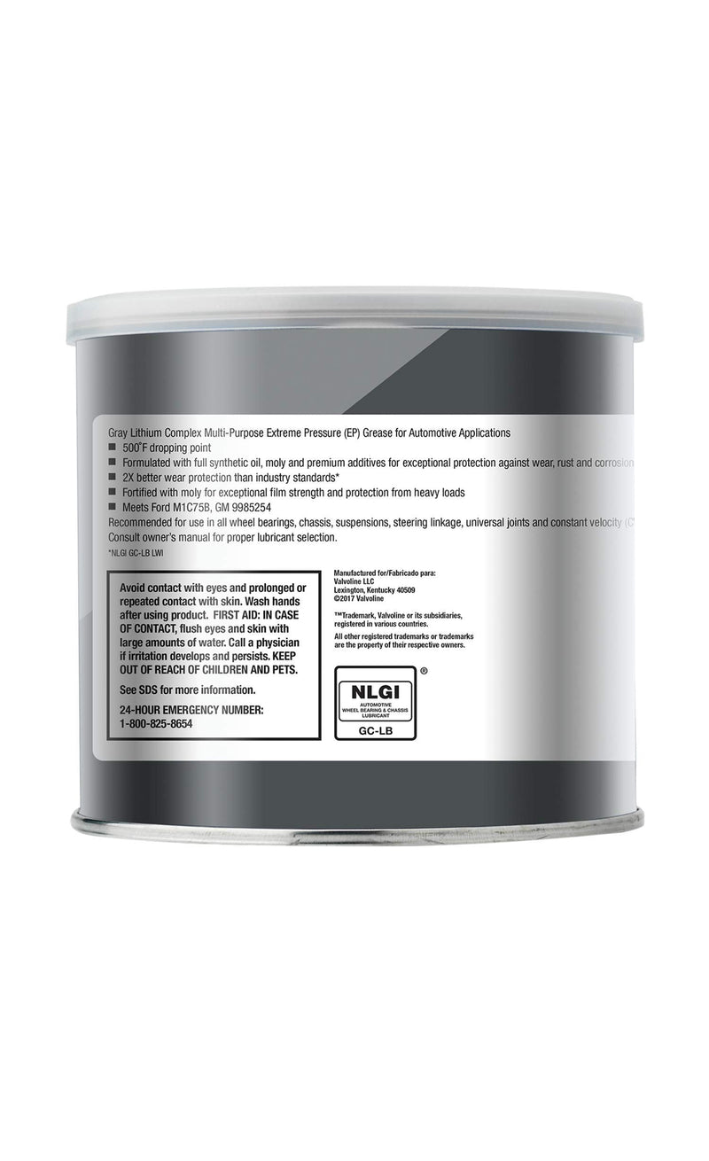 Valvoline - VV986 Moly-Fortified Gray Full Synthetic Grease 1 LB 1 LB Tub