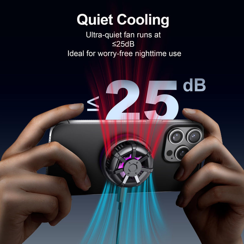 Wireless Cooling Charger for MagSafe, Preocean 15W Fast Wireless Charging Pad with Built-in Fan, Phone Cooler for Gaming, Magnetic Compatible with iPhone 17/16/15/14/13/12 Series.