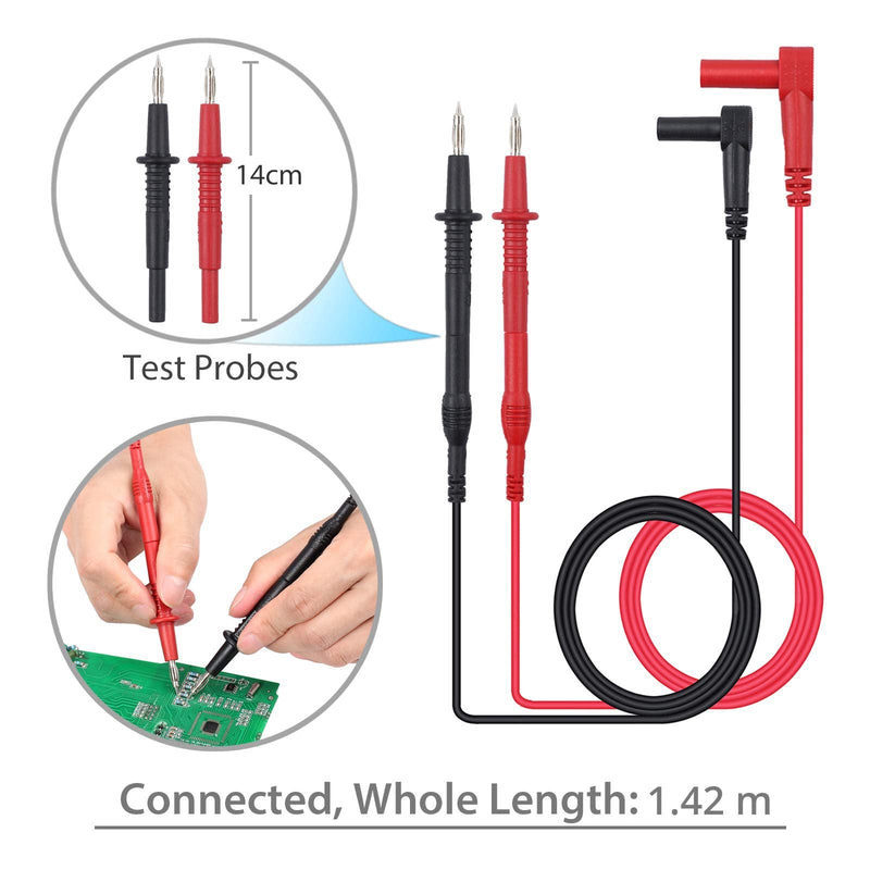 Justech 8 Multimeter Test Leads Professional Electronic Test Test Leads Accessories Luggage Banana Plug Extensions Mini Hook Alligator Crocodile Clip for School University Laboratory Factory etc.